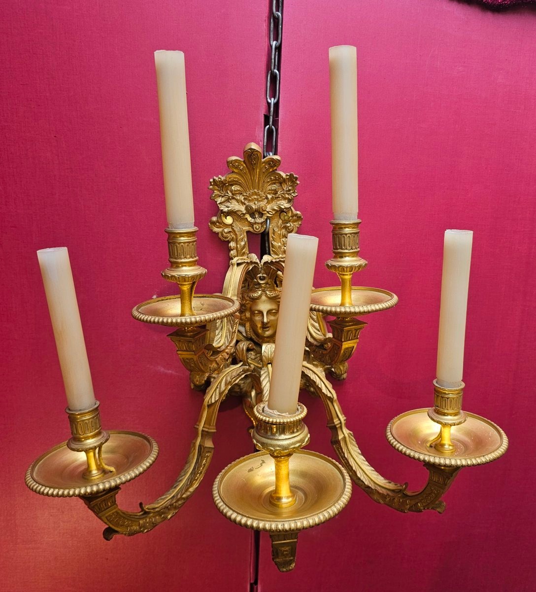 Pair Of Regence-style Gilded Bronze Wall Lights-photo-3