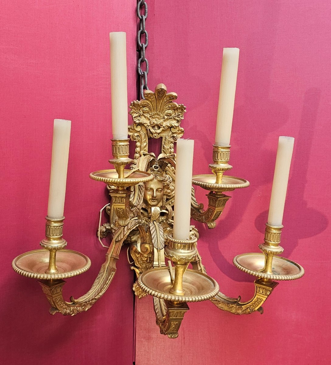 Pair Of Regence-style Gilded Bronze Wall Lights-photo-4