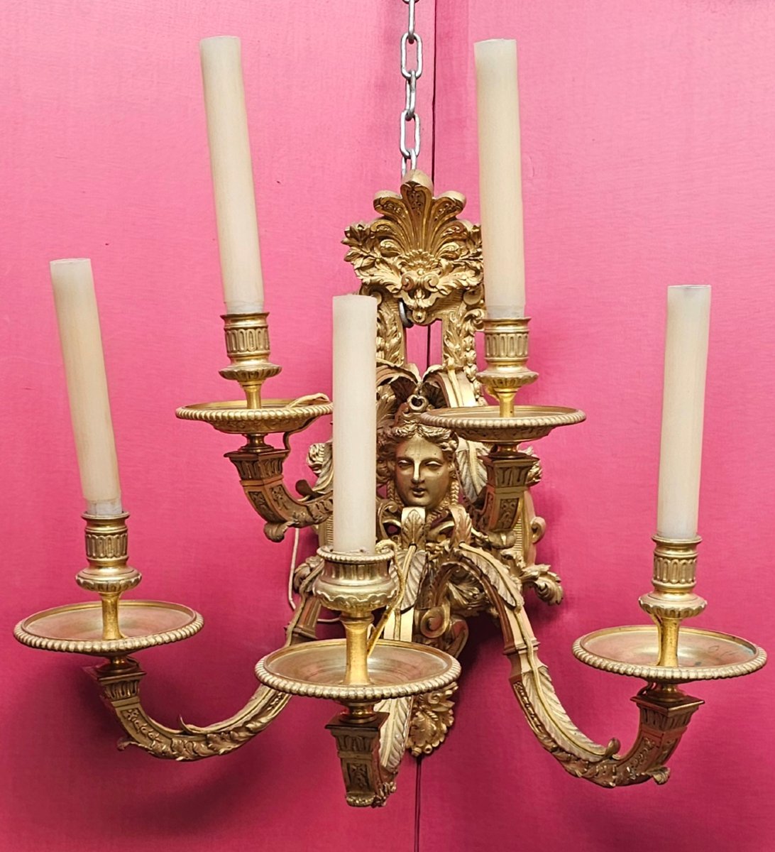 Pair Of Regence-style Gilded Bronze Wall Lights-photo-5