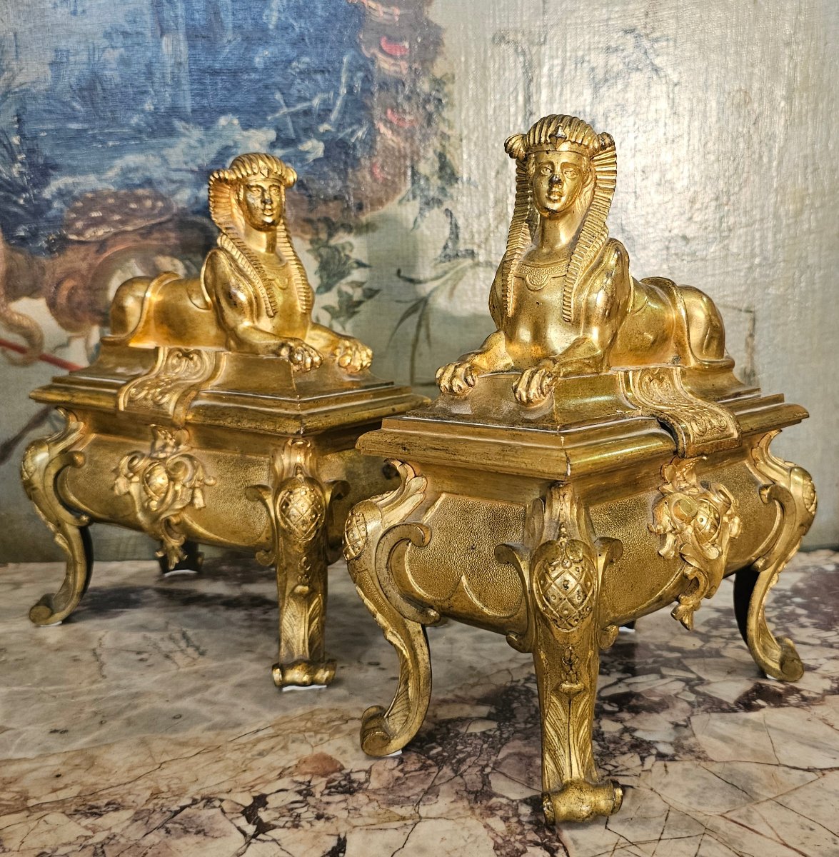Paire de Chenets Epoque Régence