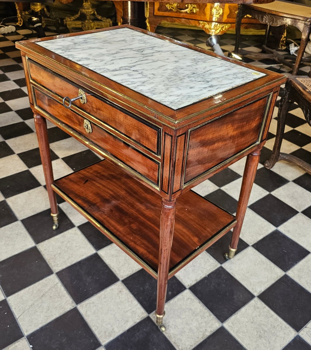 Table de Salon en Acajou Massif Epoque Louis XVI-photo-2