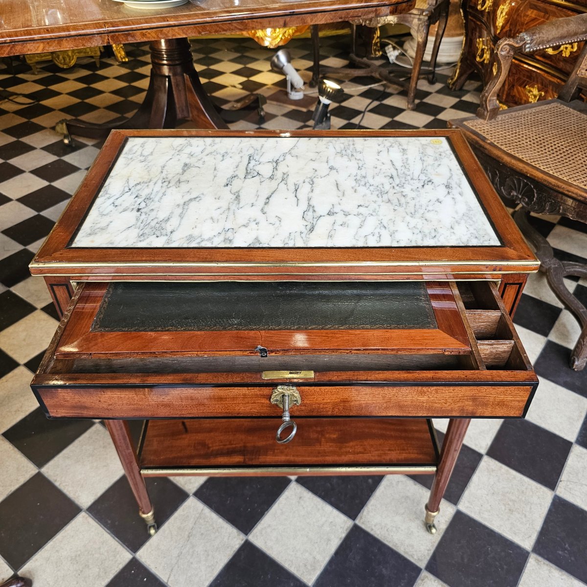 Table de Salon en Acajou Massif Epoque Louis XVI-photo-4
