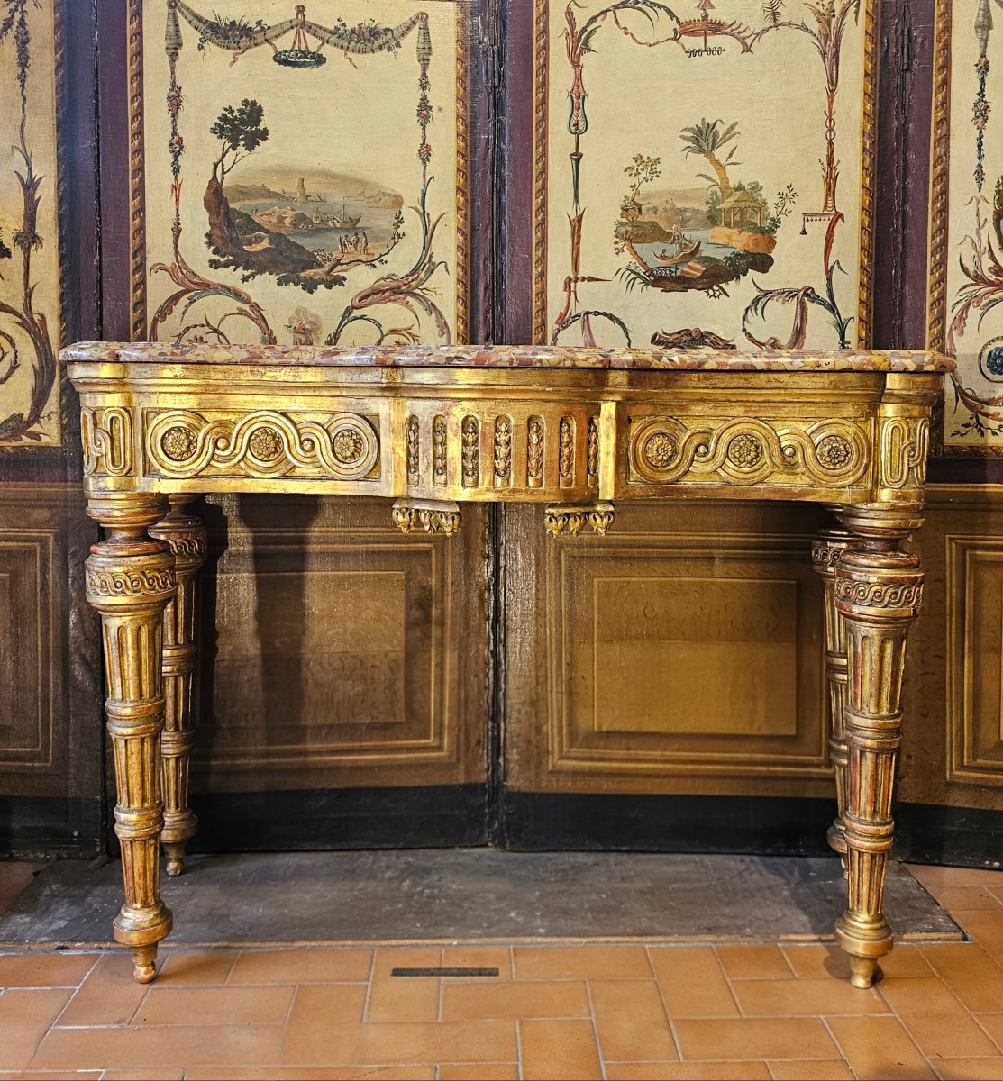 Gilded Wood Console Louis XVI Period