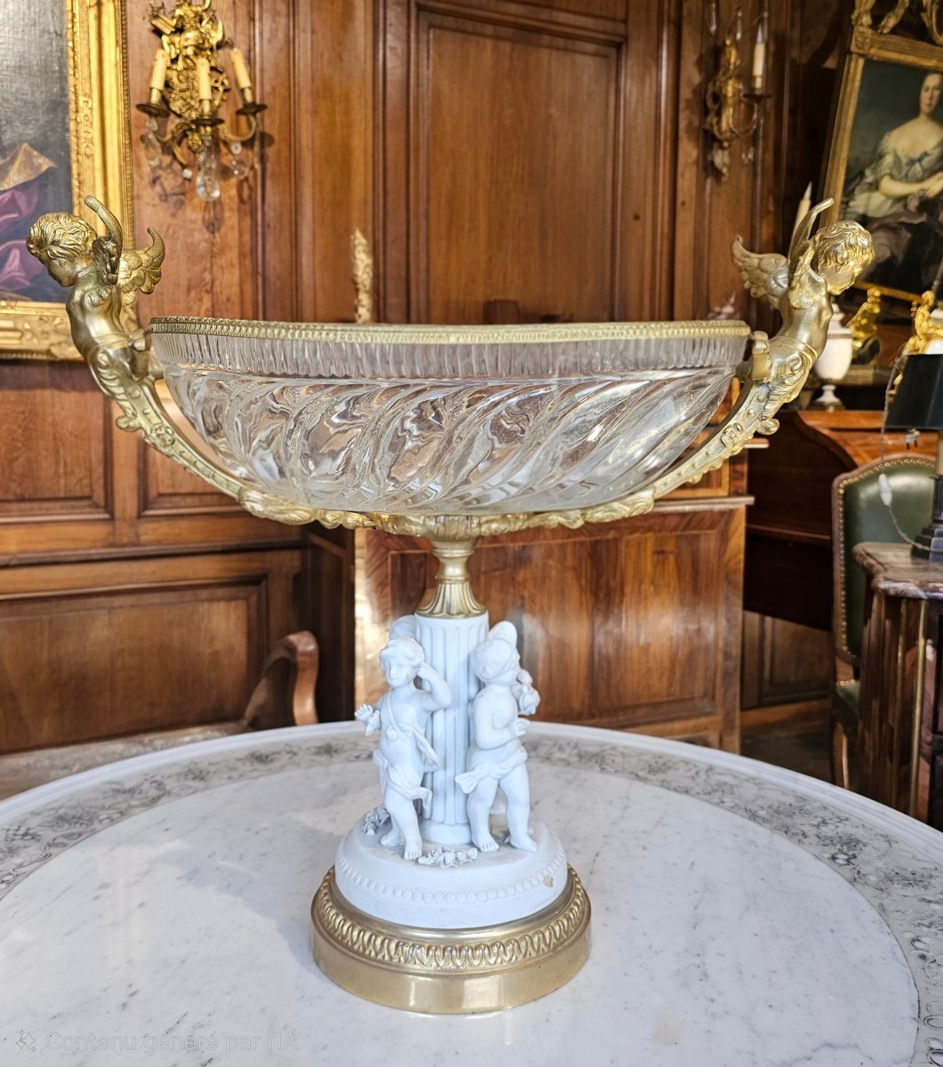 Importante Coupe en Cristal Taillé Epoque Napoléon III-photo-2