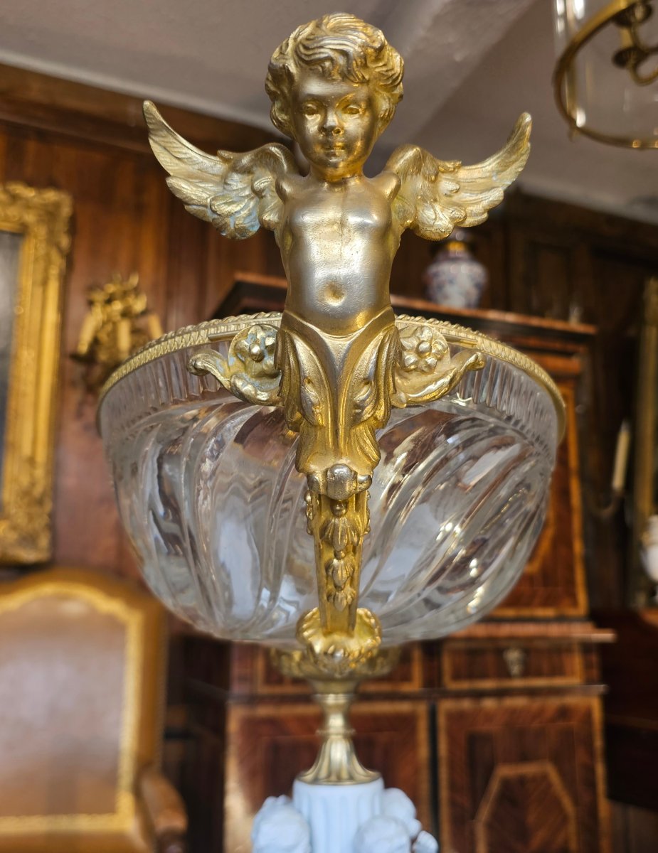 Importante Coupe en Cristal Taillé Epoque Napoléon III-photo-4