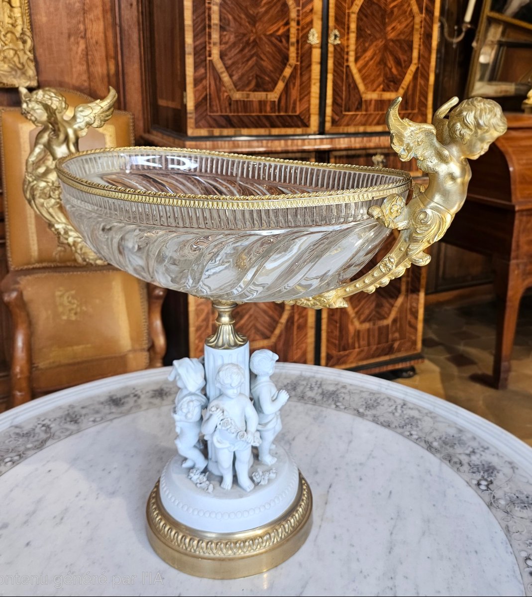 Importante Coupe en Cristal Taillé Epoque Napoléon III