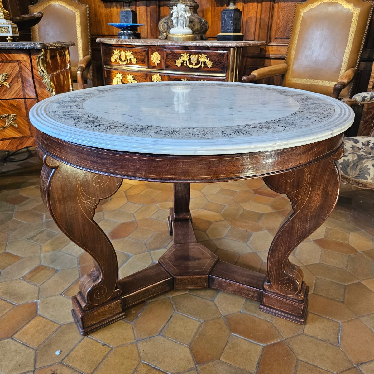 Mahogany Table, Restauration Period-photo-3