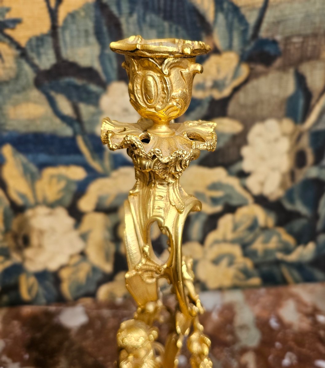 Pair Of Candlesticks Napoleon III Period-photo-3