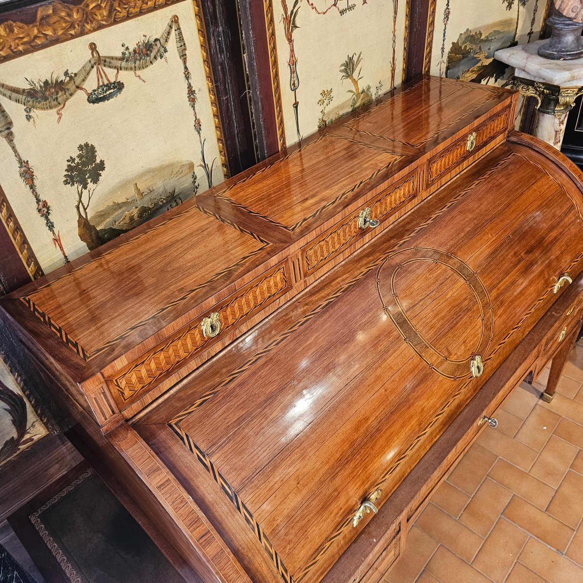 Important Louis XVI-style Cylindrical Desk-photo-3