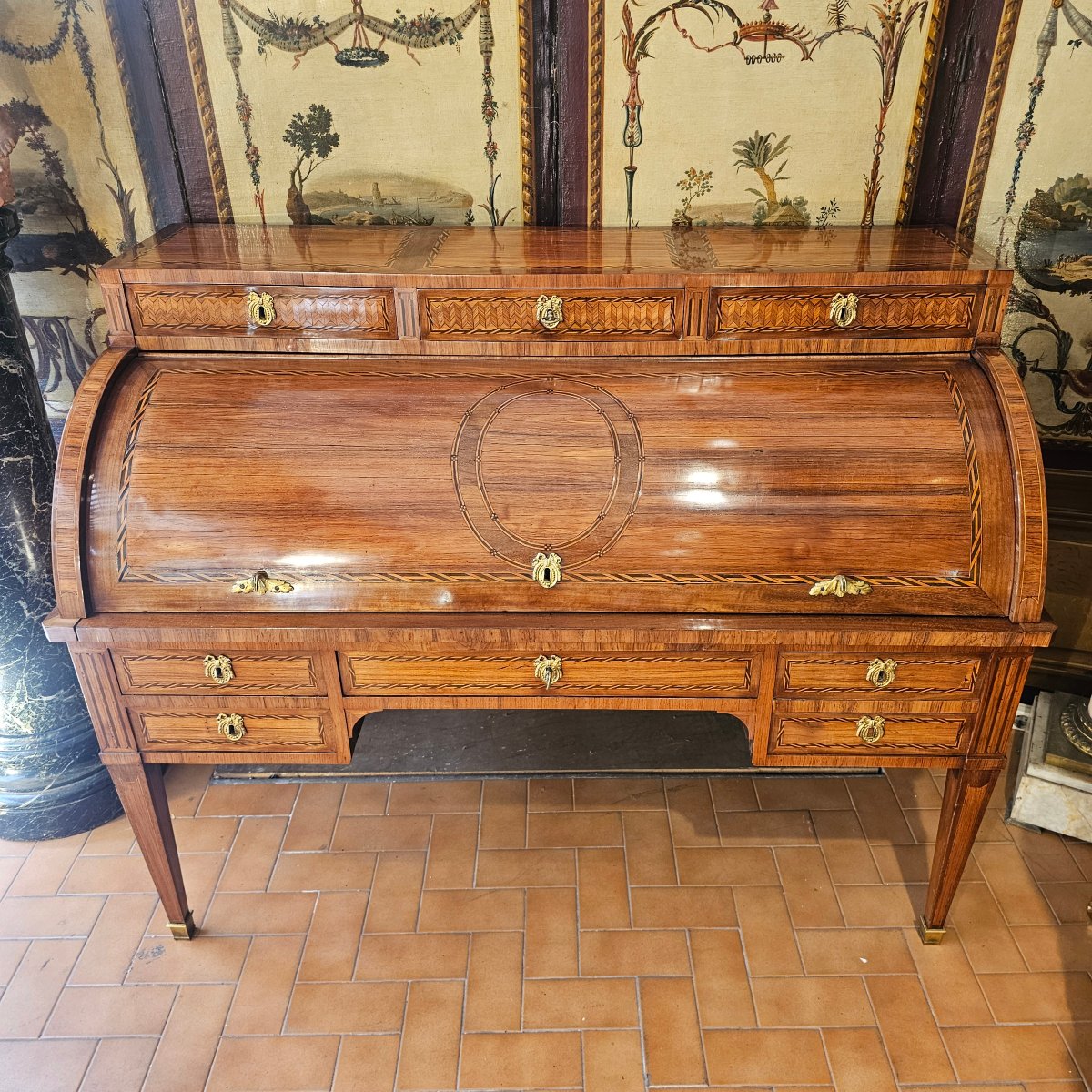 Important Louis XVI-style Cylindrical Desk-photo-4