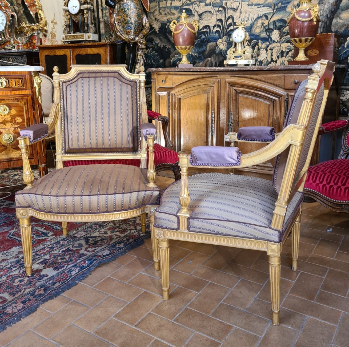 Pair Of Louis XVI-style Armchairs-photo-1