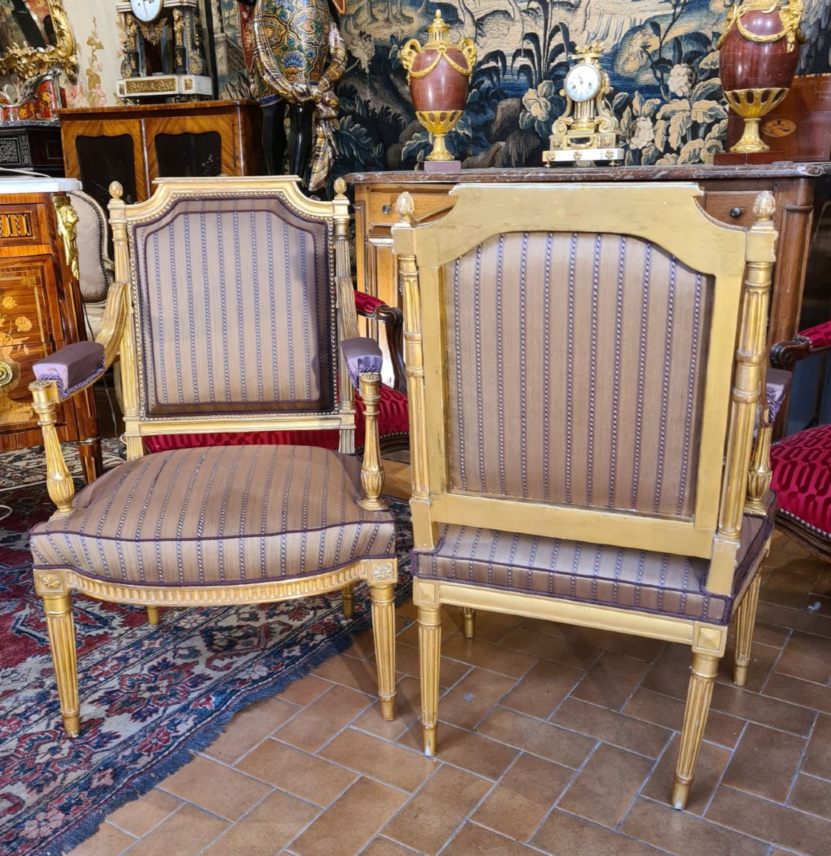 Pair Of Louis XVI-style Armchairs-photo-2