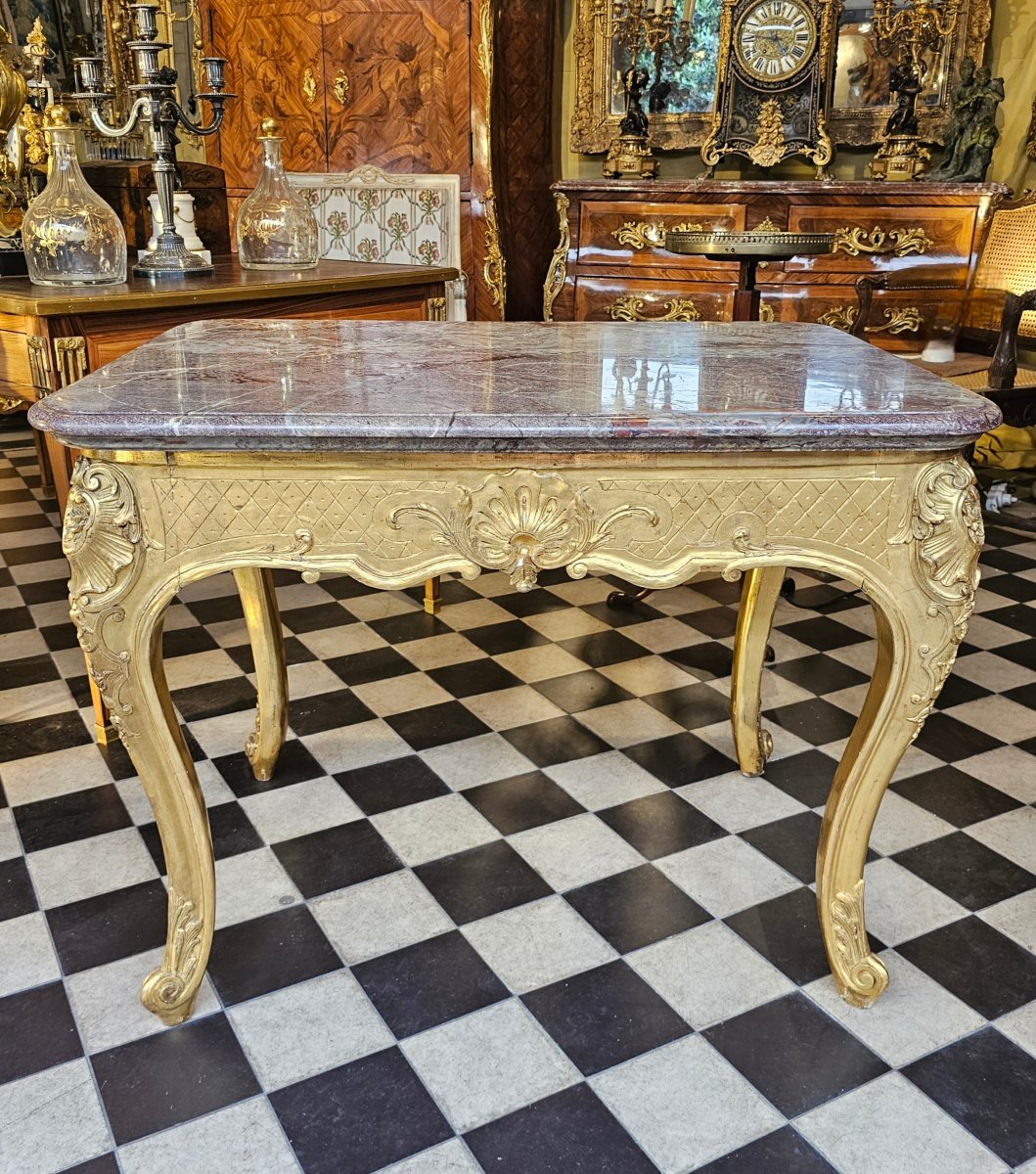 Table de Salon en Bois Doré Style Louis XV-photo-3