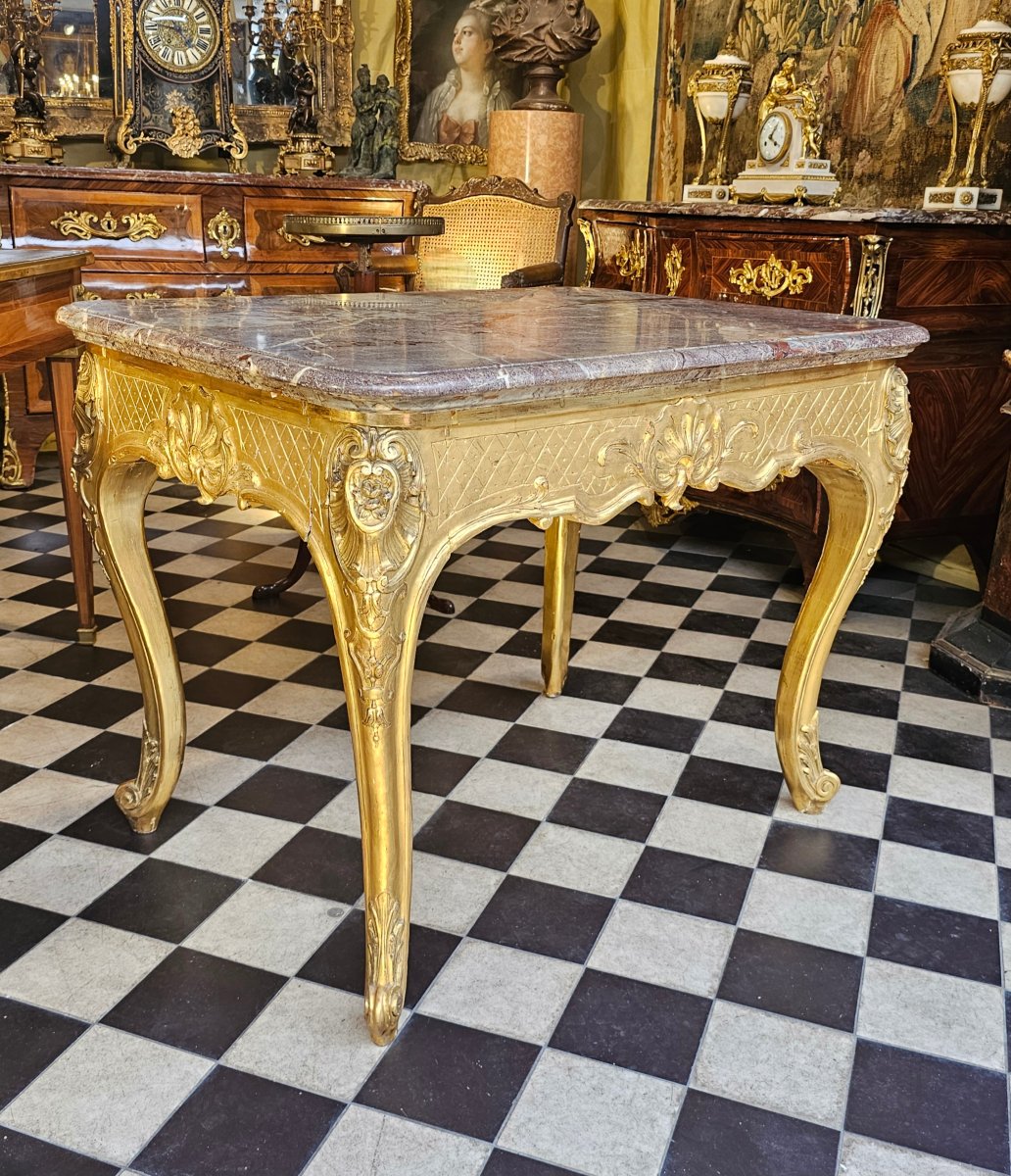 Table de Salon en Bois Doré Style Louis XV-photo-2