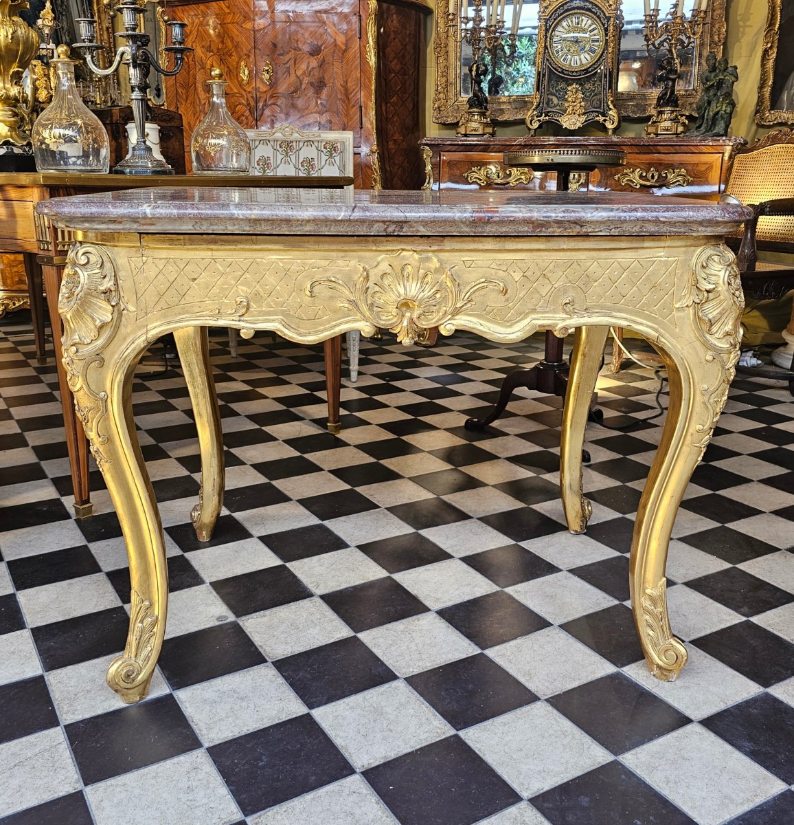 Table de Salon en Bois Doré Style Louis XV