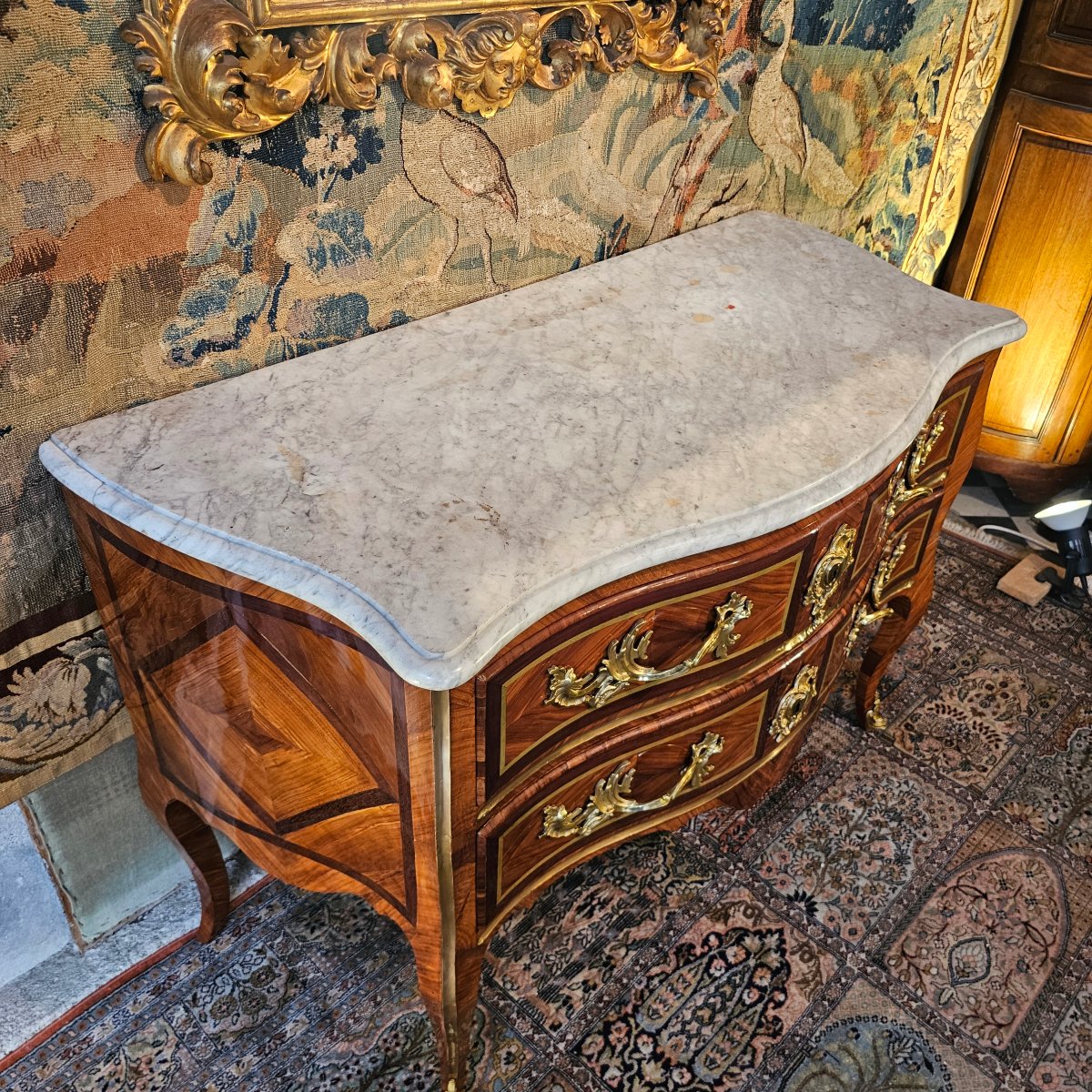Large Commode Dite Sauteuse Epoque Louis XIV-photo-3