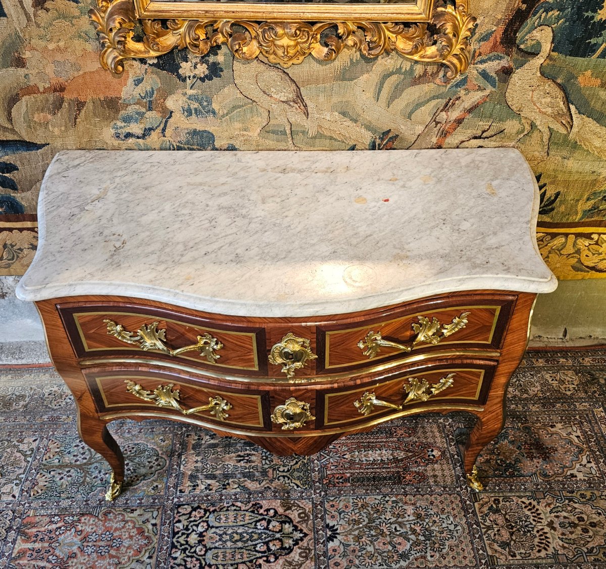 Large Commode Dite Sauteuse Epoque Louis XIV-photo-1