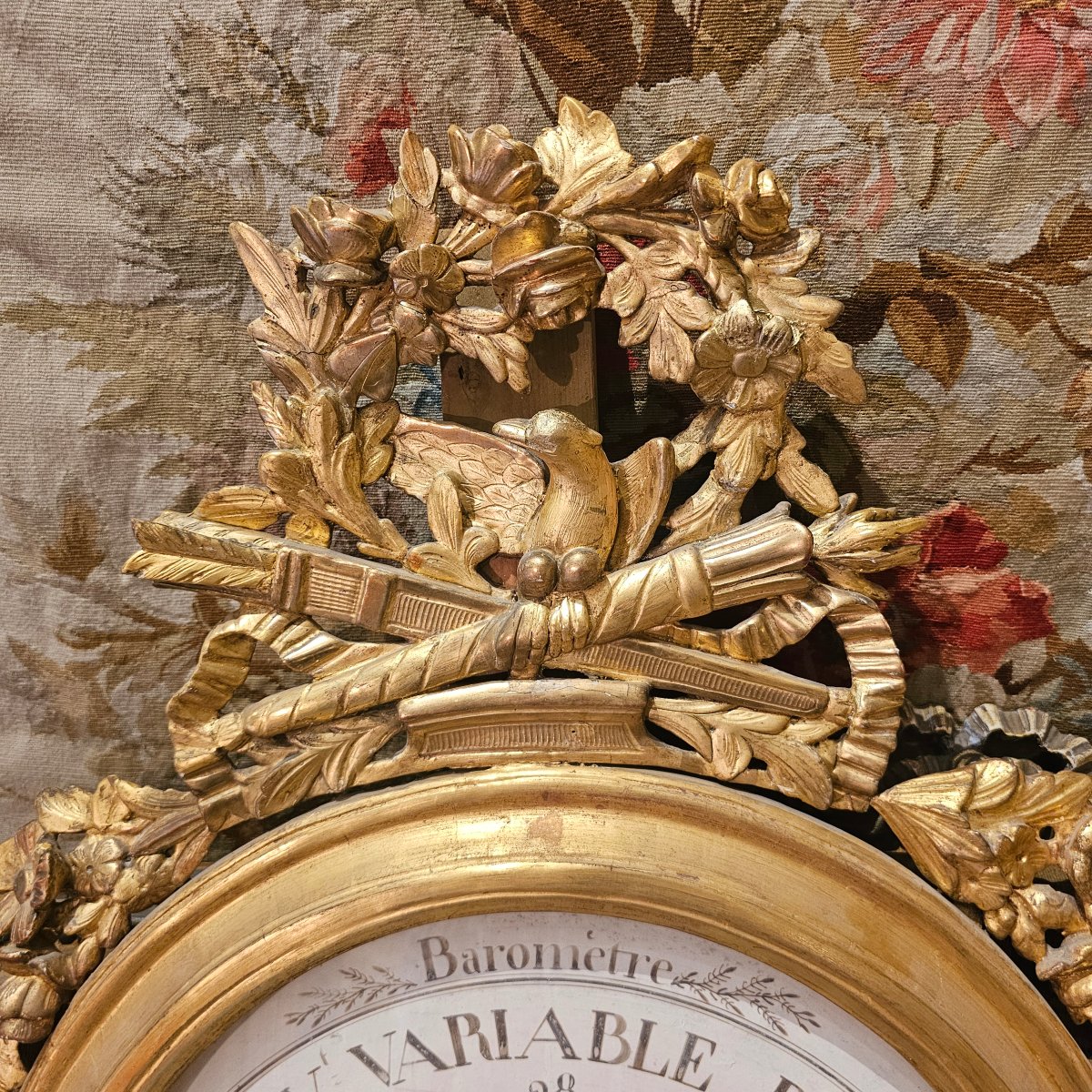 Gilded Wooden Barometer From The Louis XVI Period-photo-4