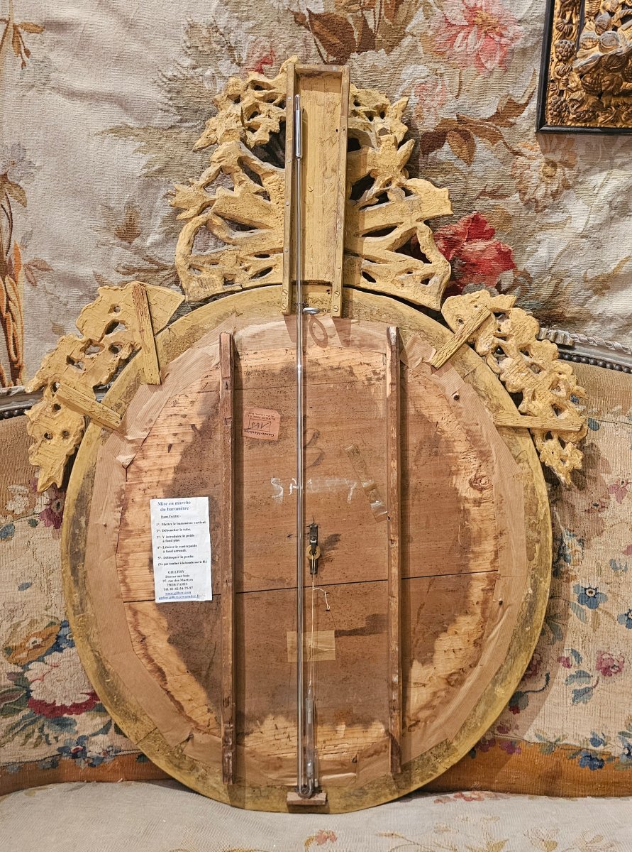 Gilded Wooden Barometer From The Louis XVI Period-photo-2