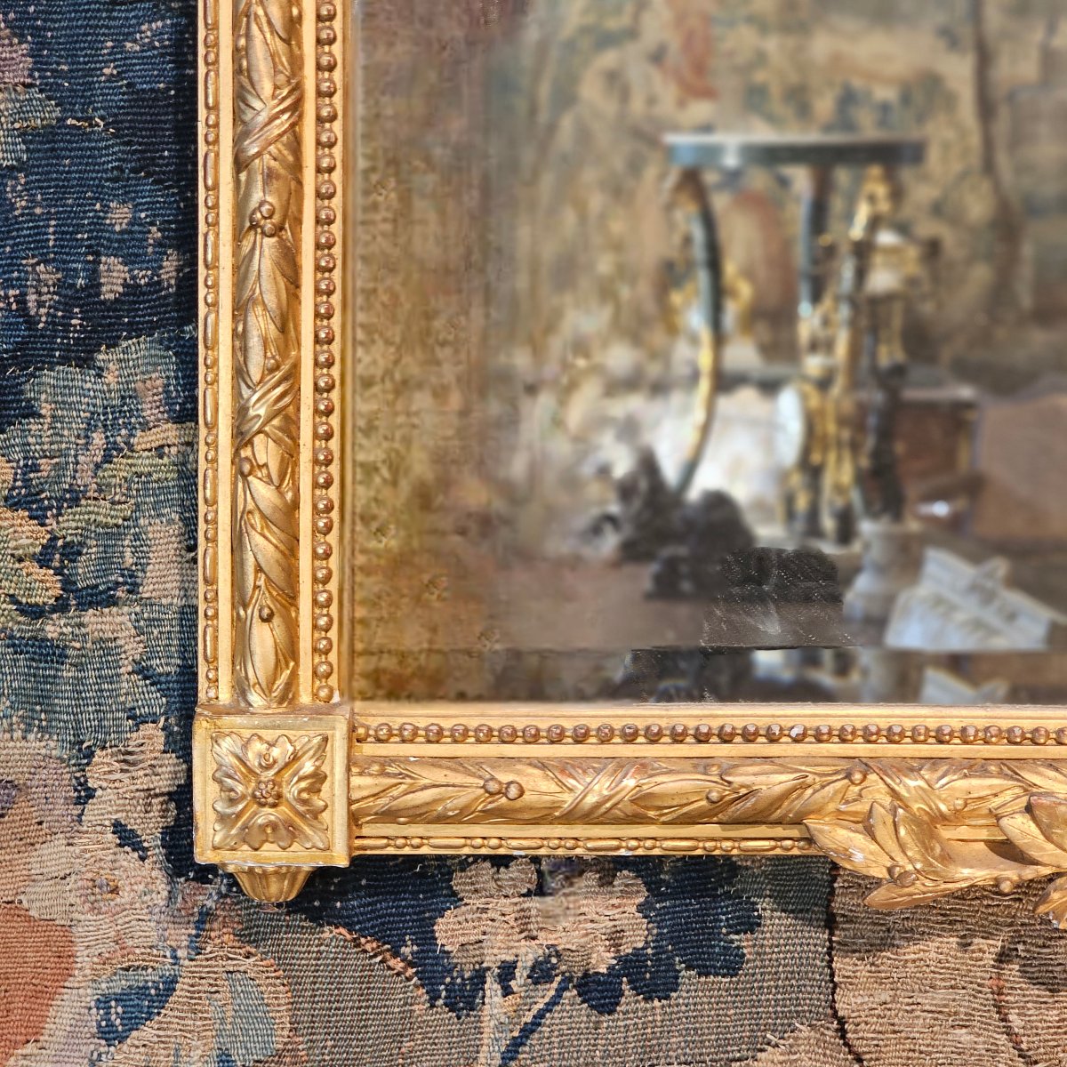 Miroir en Bois Doré Epoque Louis XVI-photo-3