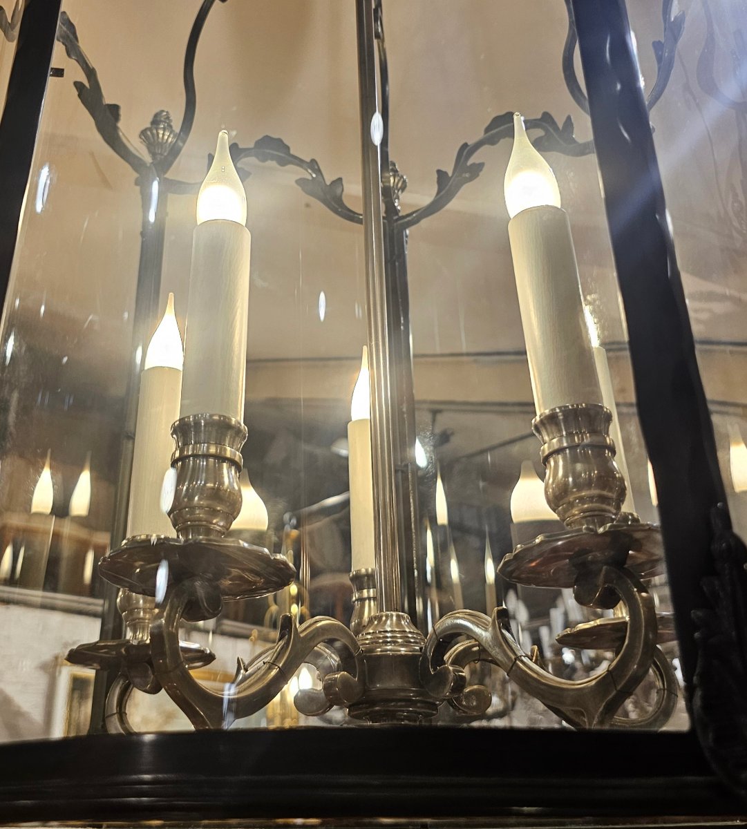 Lanterne en Bronze de Style Louis XV-photo-2