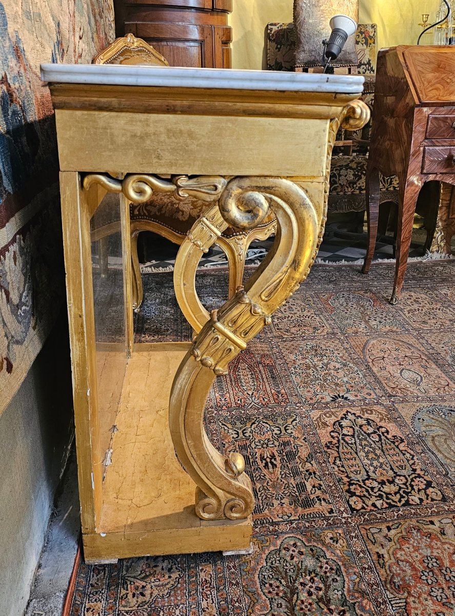 Console en Bois Doré Epoque Transition-photo-3