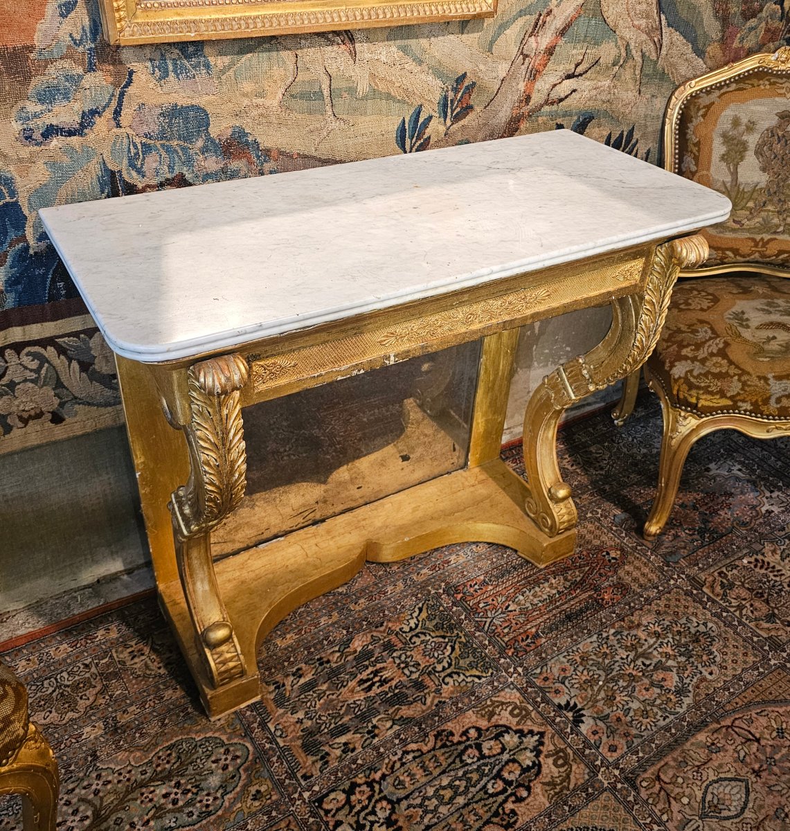 Console en Bois Doré Epoque Transition-photo-4