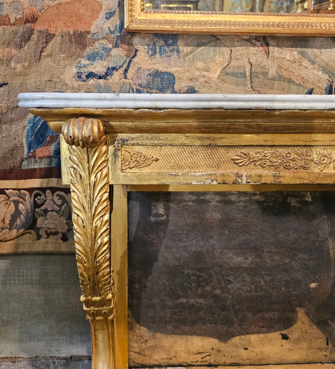 Console en Bois Doré Epoque Transition-photo-1