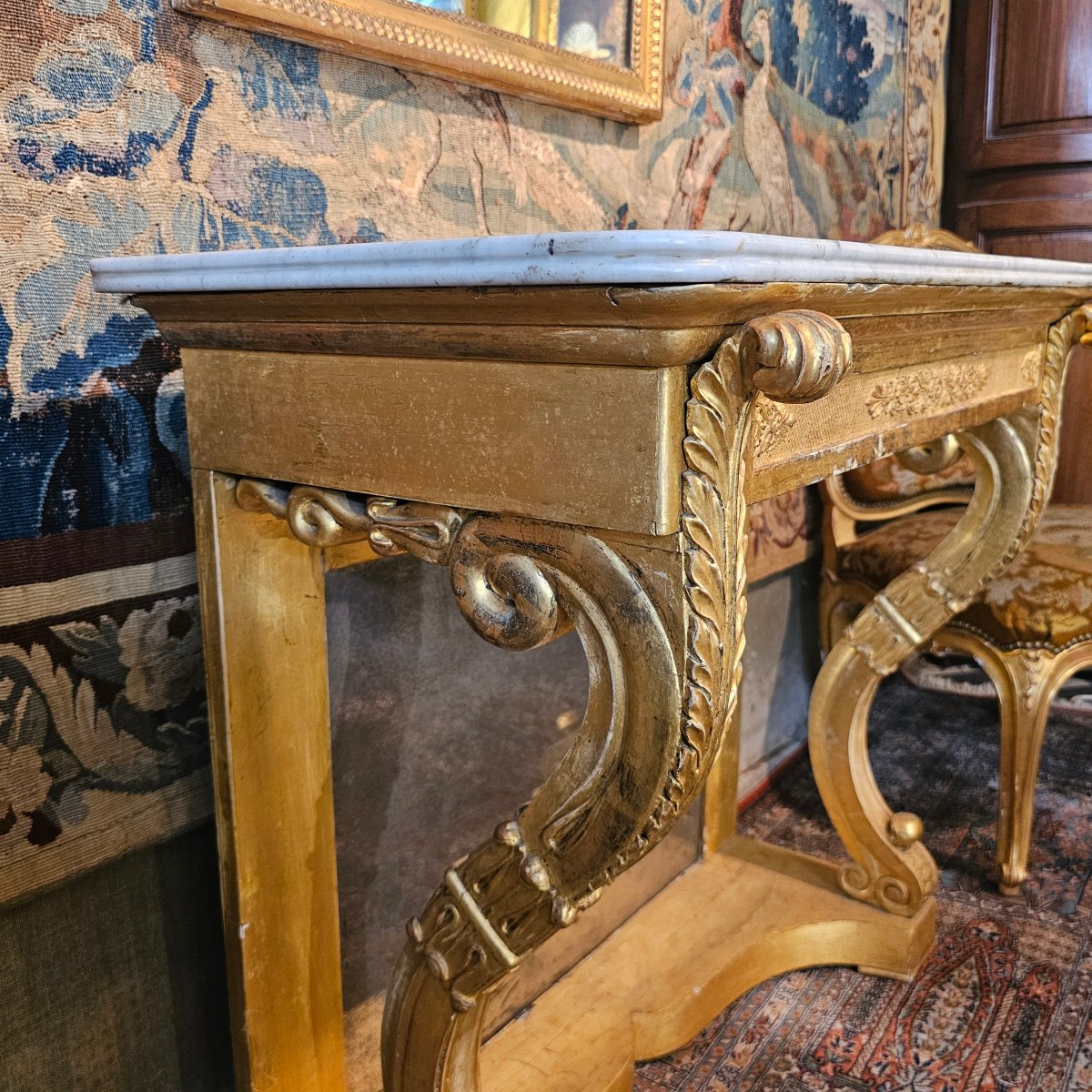 Console en Bois Doré Epoque Transition-photo-3