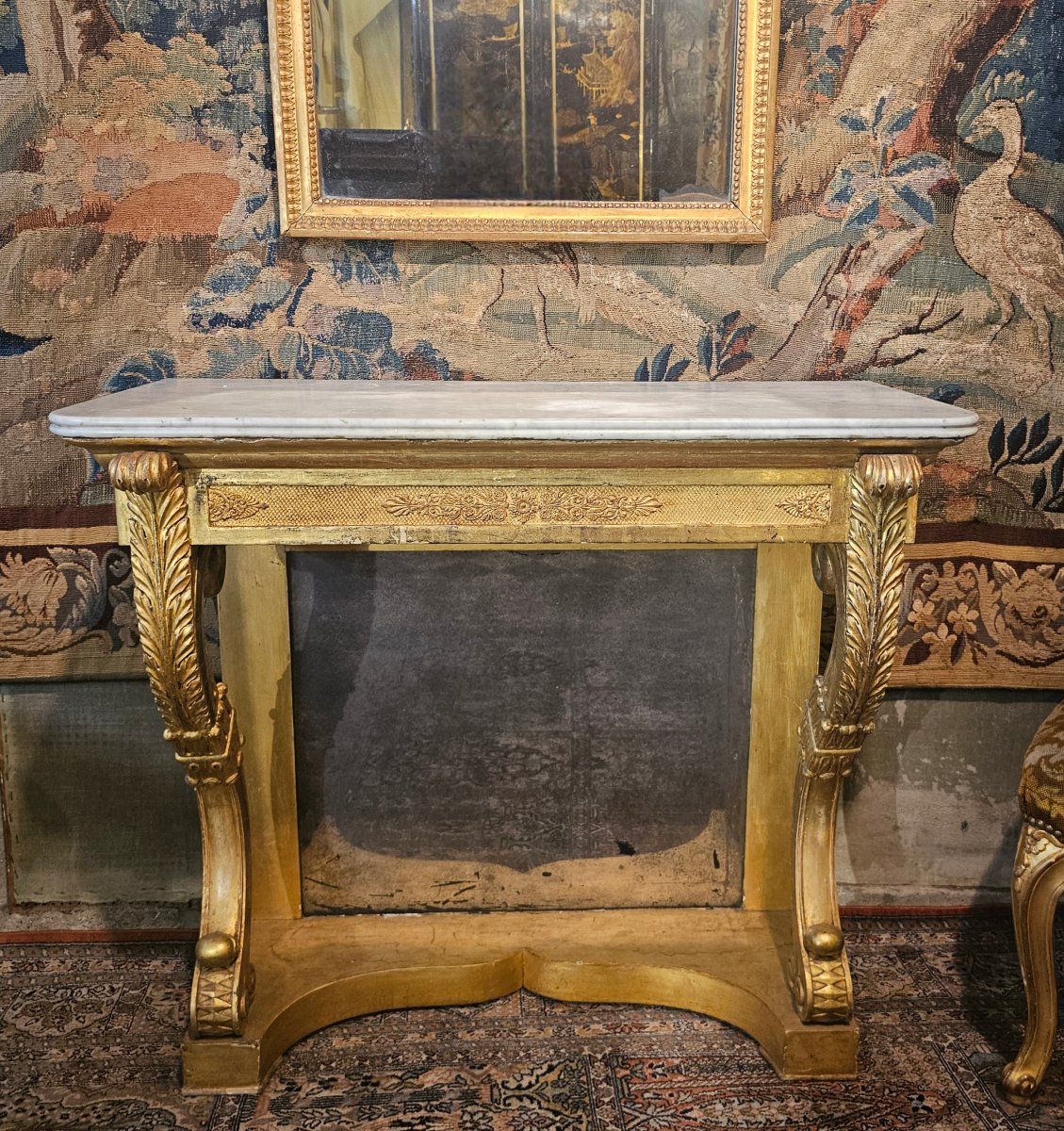 Console en Bois Doré Epoque Transition