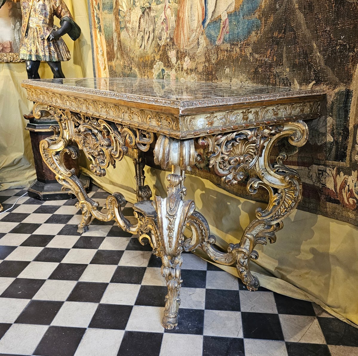 Importante Console en Bois Sculpté du XVIIIème Siècle-photo-3