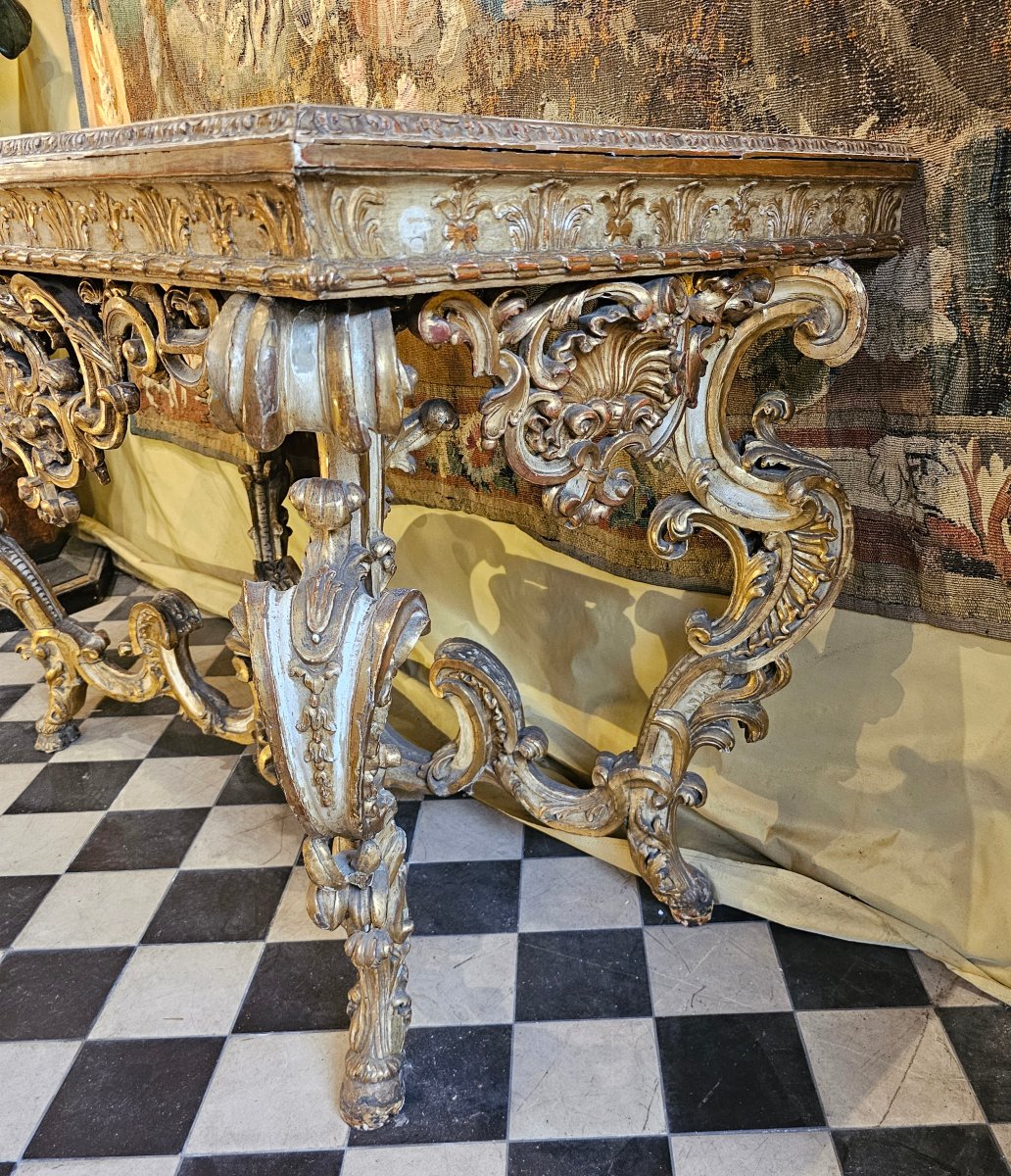 Importante Console en Bois Sculpté du XVIIIème Siècle-photo-4