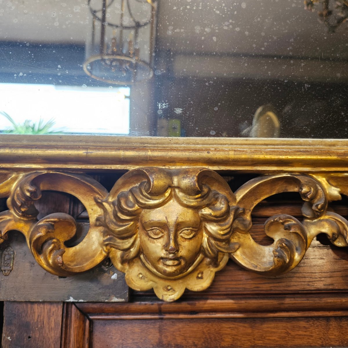 18th-century Gilded Wooden Mirror-photo-2