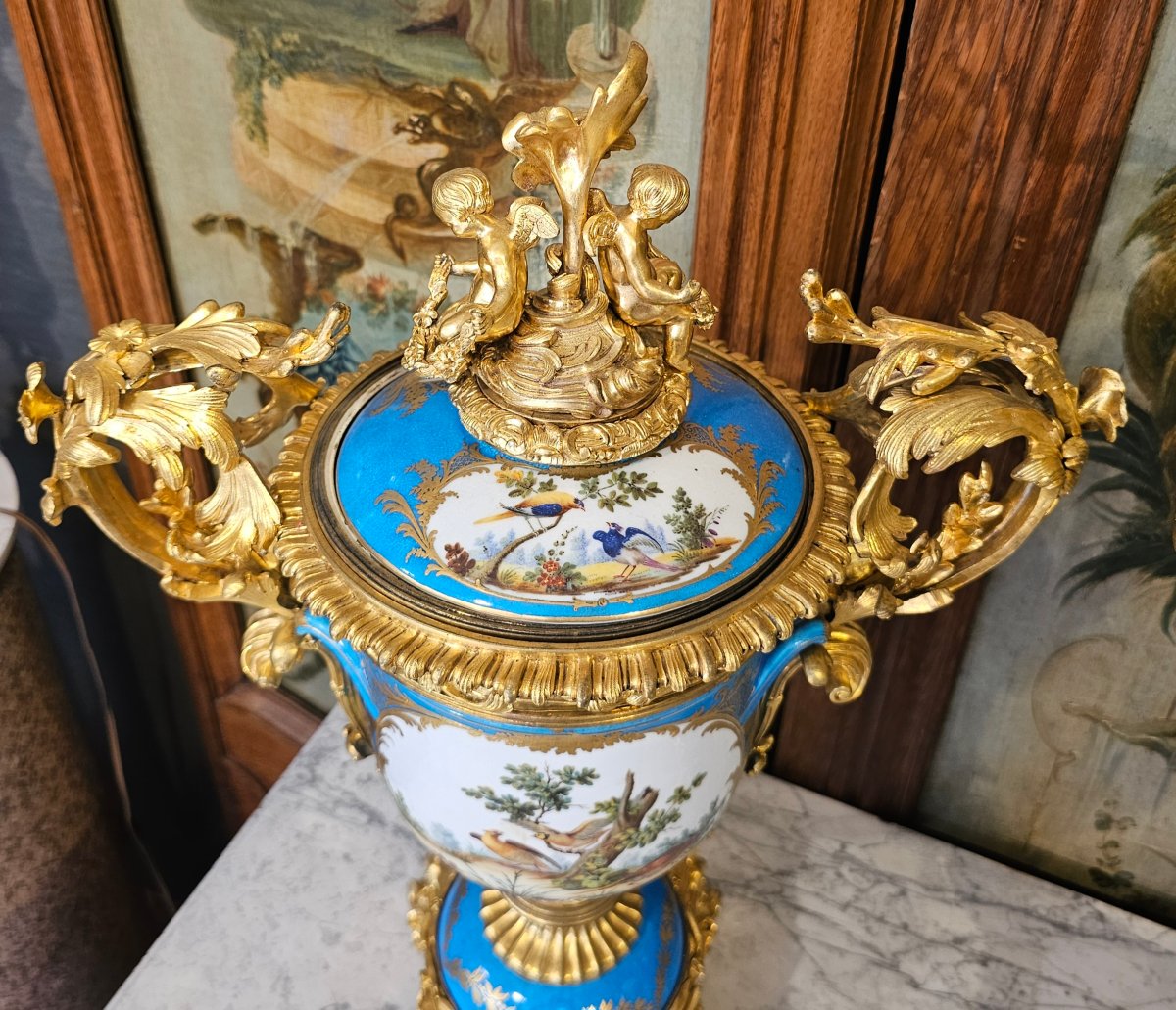 Pair Of Porcelain Vases From The Napoleon III Period-photo-3