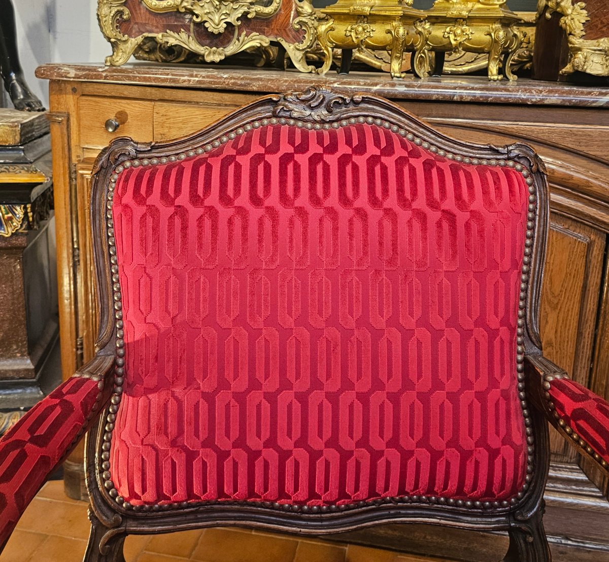 Paire de Larges Fauteuils Style Louis XV-photo-4