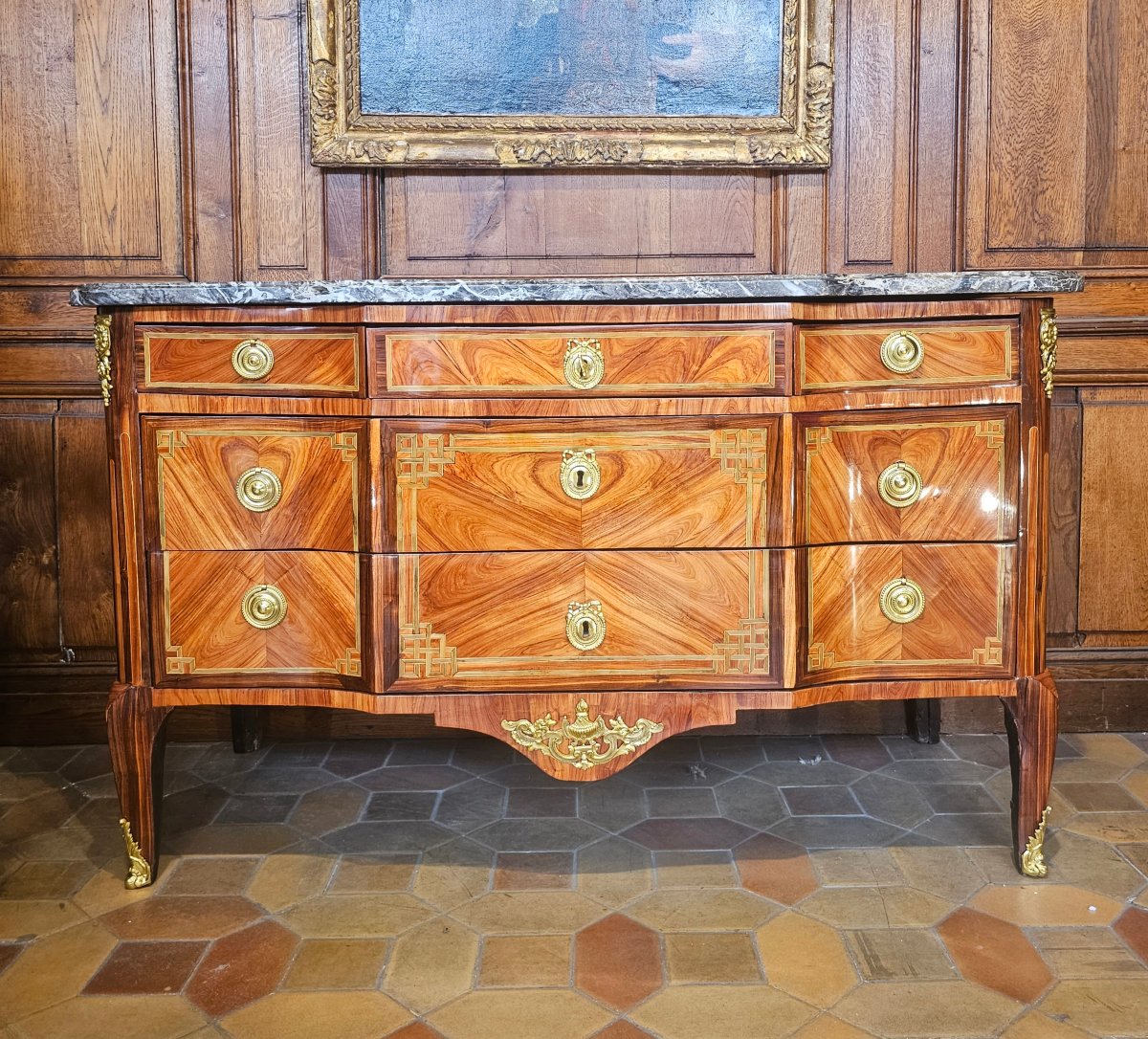 Commode à Ressaut Epoque Transition Louis XV - Louis XVI