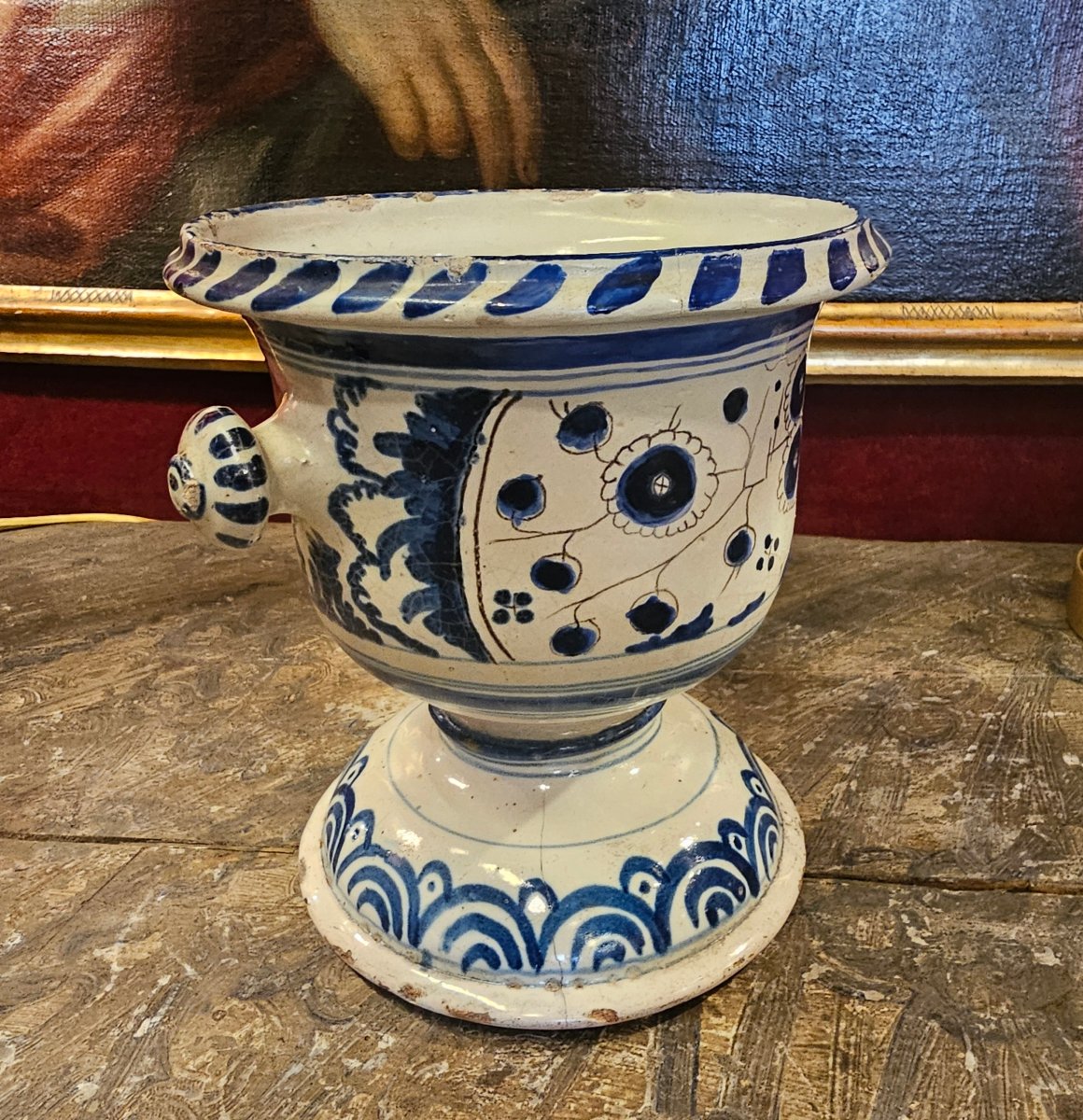 Petit Cache Pot en Faïence Epoque Régence-photo-3