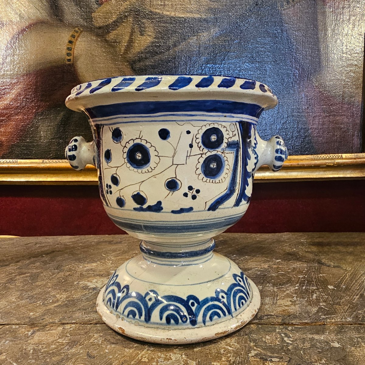 Petit Cache Pot en Faïence Epoque Régence