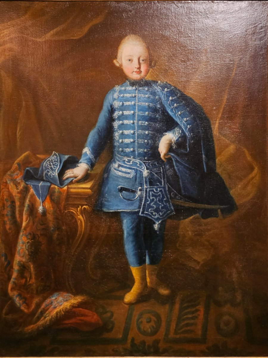 Portrait Of A Child In A Hussar's Uniform, Louis XV Period-photo-1