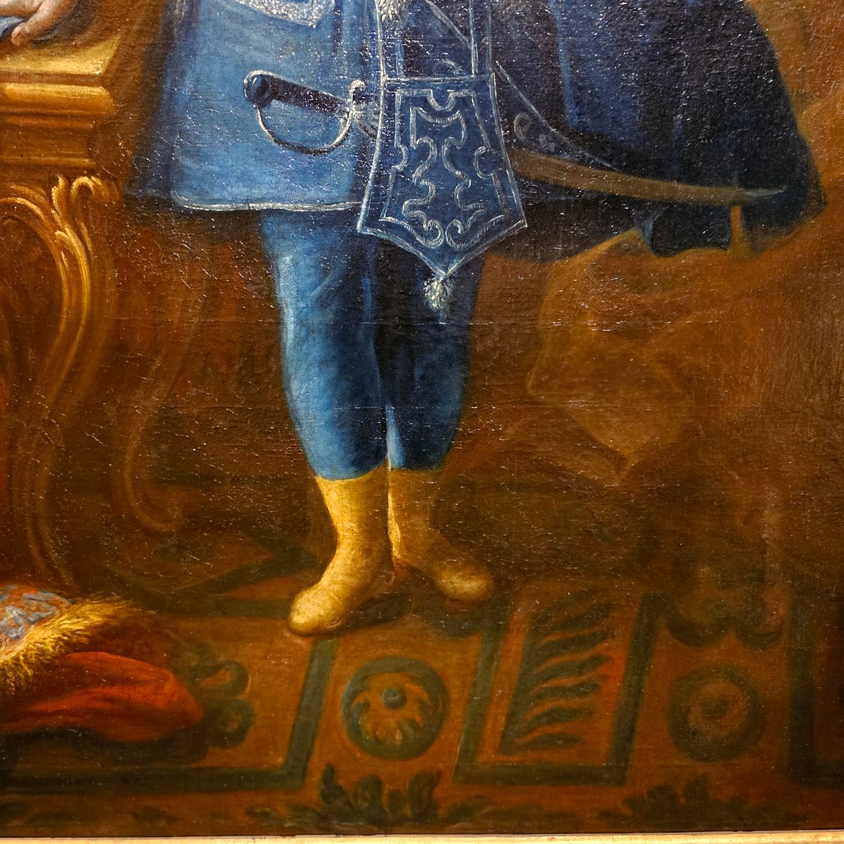 Portrait Of A Child In A Hussar's Uniform, Louis XV Period-photo-2
