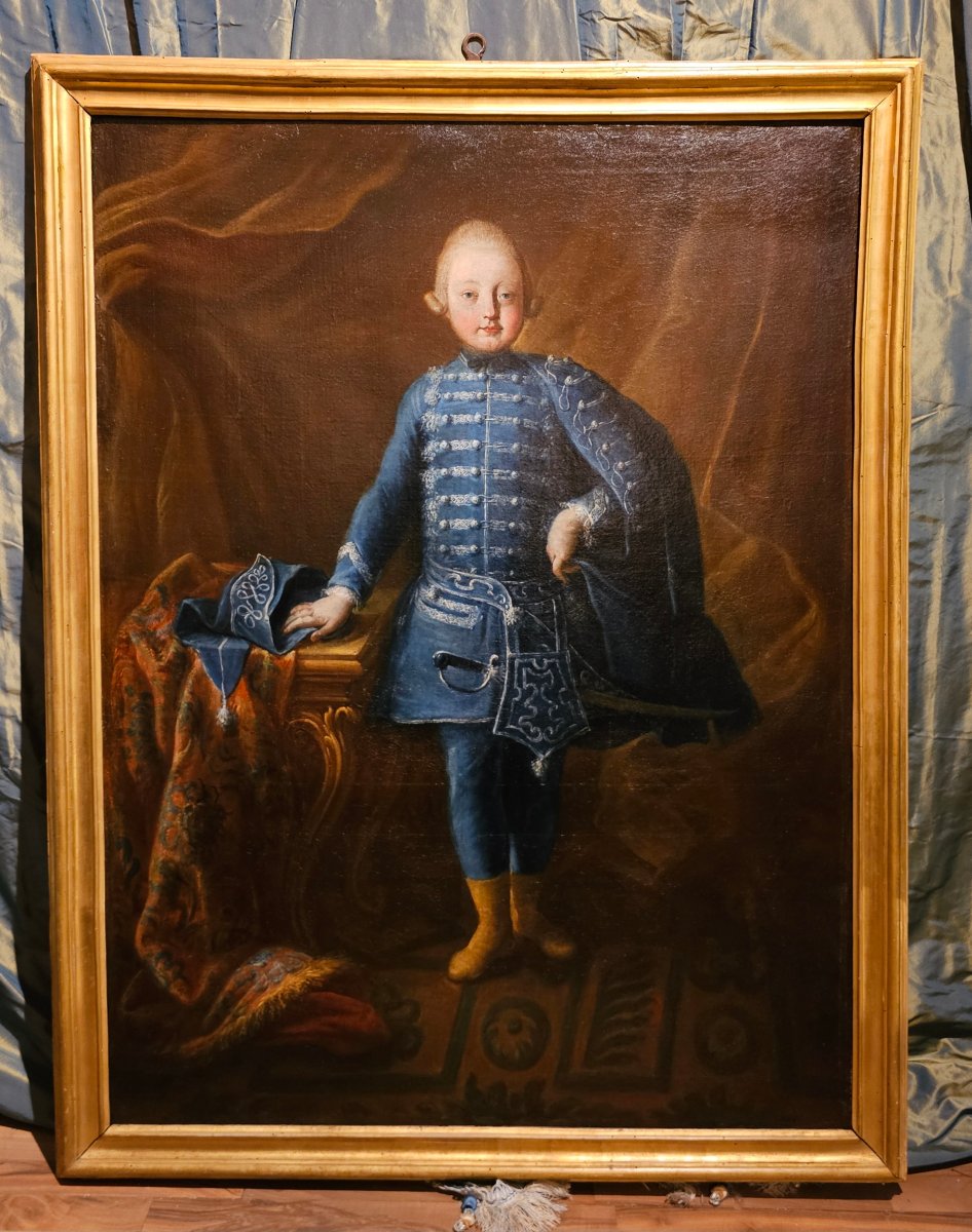 Portrait Of A Child In A Hussar's Uniform, Louis XV Period