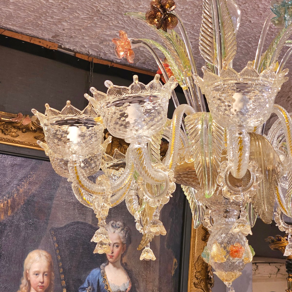 Lustre en Verre de Venise vers 1880-photo-2