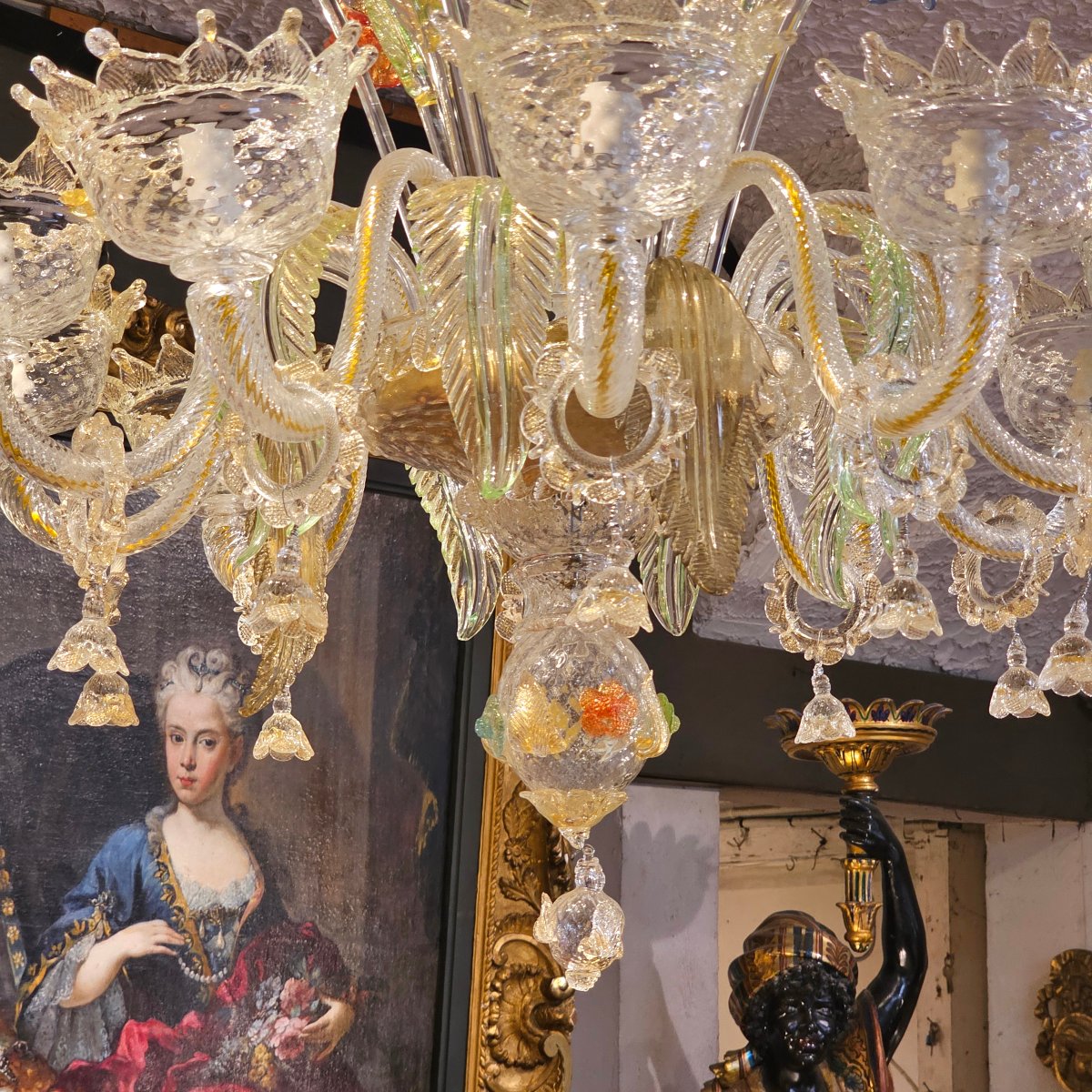 Lustre en Verre de Venise vers 1880-photo-3