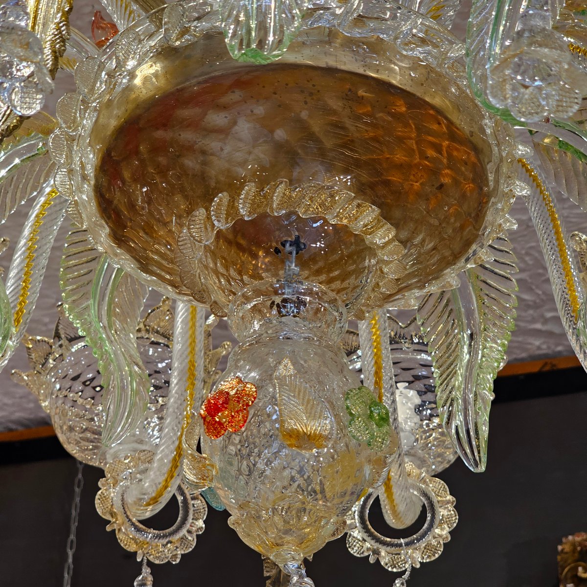 Lustre en Verre de Venise vers 1880-photo-3