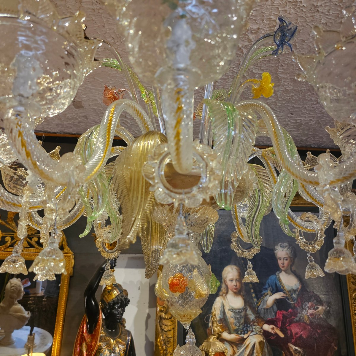 Lustre en Verre de Venise vers 1880-photo-4