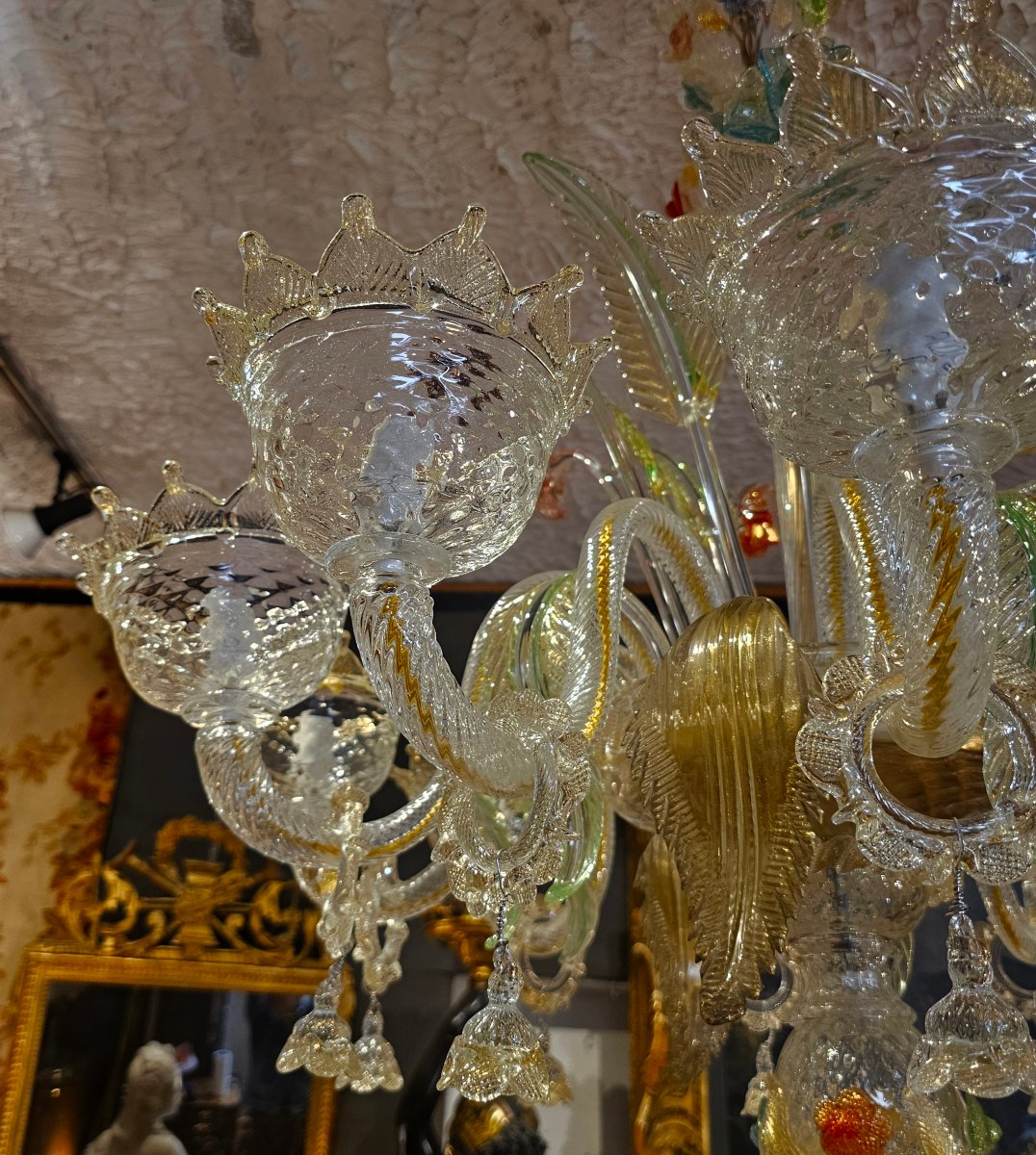 Lustre en Verre de Venise vers 1880-photo-7