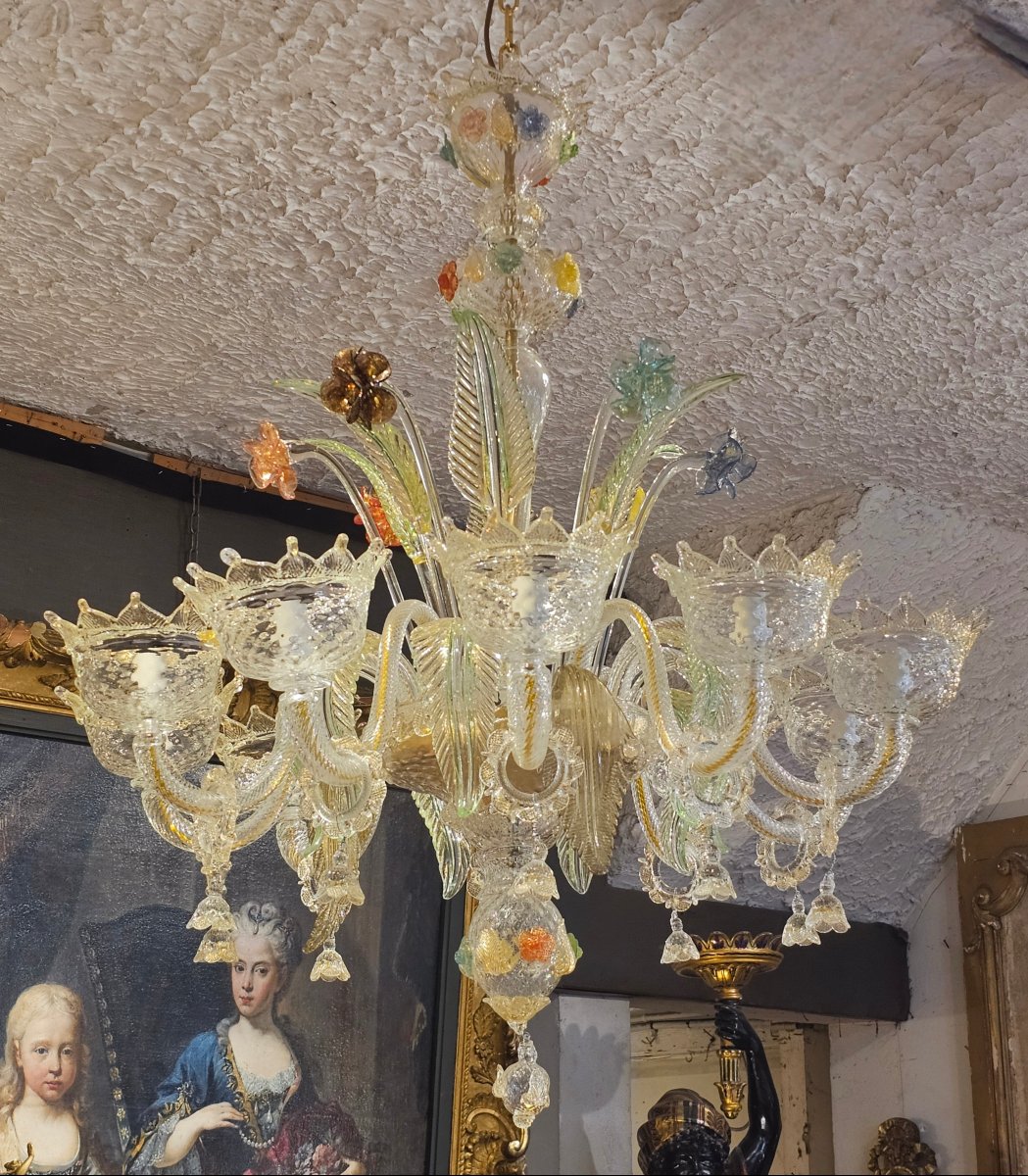 Lustre en Verre de Venise vers 1880