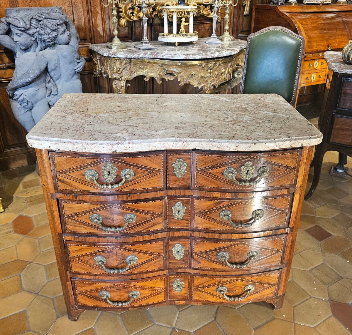 Louis XIV-era Crossbow-shaped Chest Of Drawers-photo-2