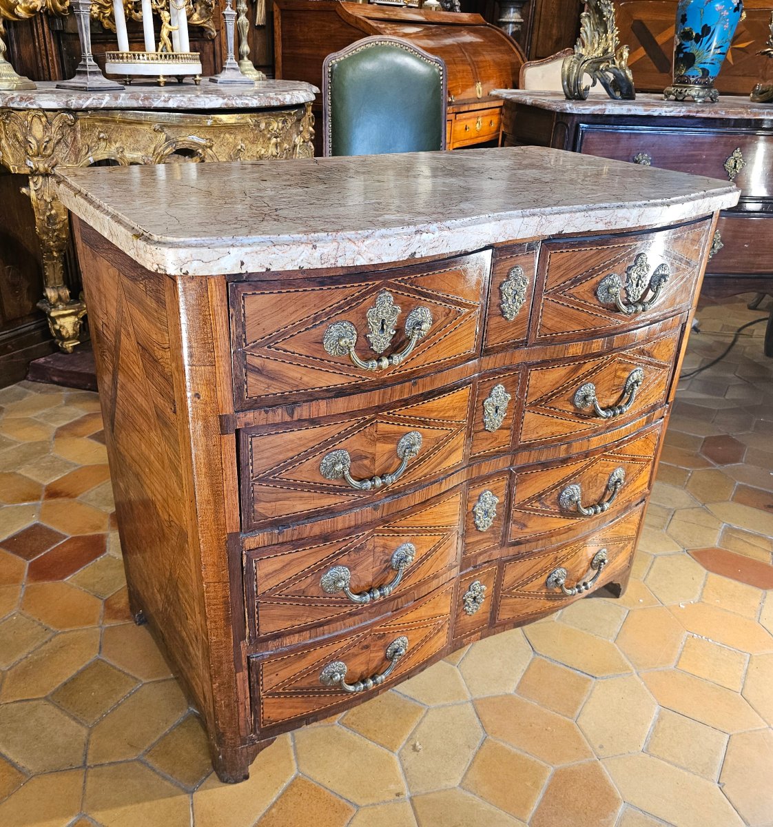 Louis XIV-era Crossbow-shaped Chest Of Drawers-photo-3