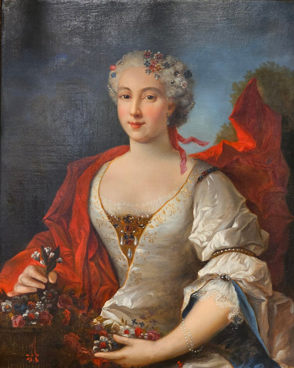 Portrait de Jeune Femme Epoque Louis XV-photo-2